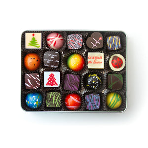 
                  
                    Load image into Gallery viewer, Holiday Tin 20 - Vancouver Tin Box with Assorted Chocolates - 20 Piece
                  
                