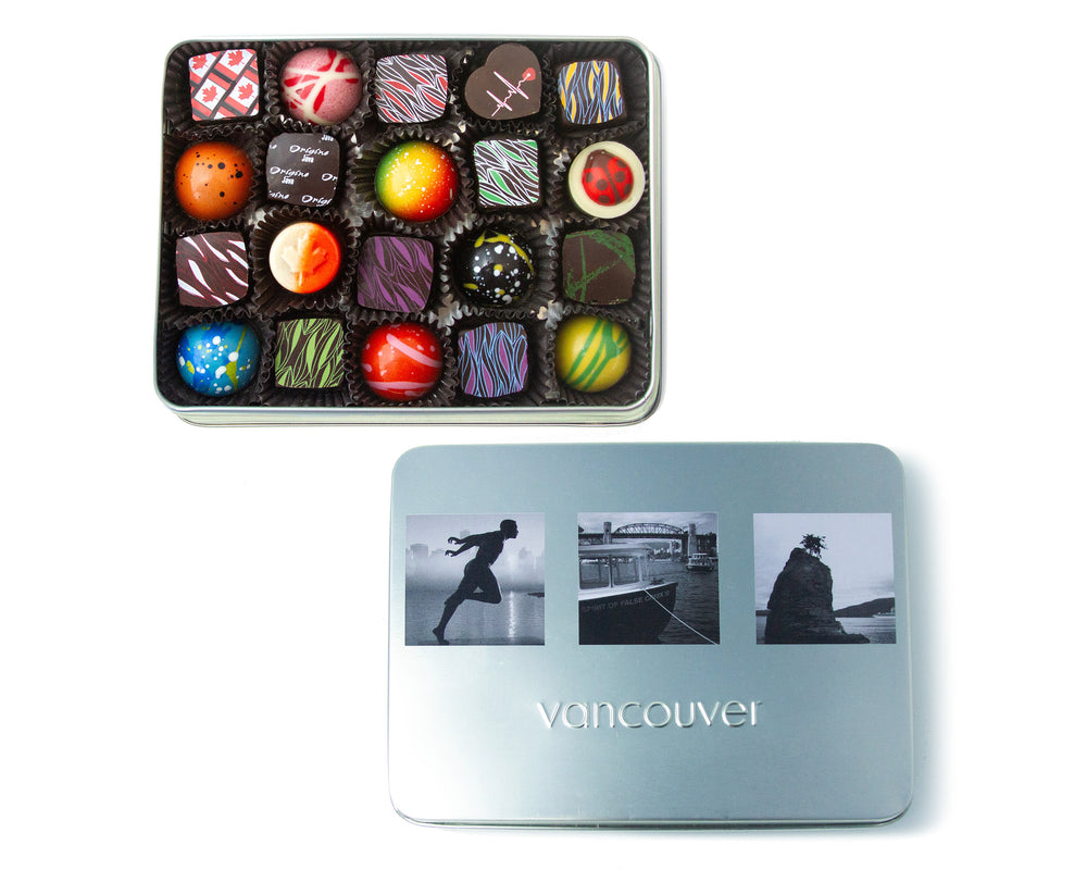 
                  
                    Load image into Gallery viewer, Tin 20 - Vancouver Tin Box with Assorted Chocolates - 20 piece
                  
                