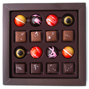 
                  
                    Load image into Gallery viewer, Holiday Elegance Box - All Caramels Assorted Chocolates 16 piece
                  
                